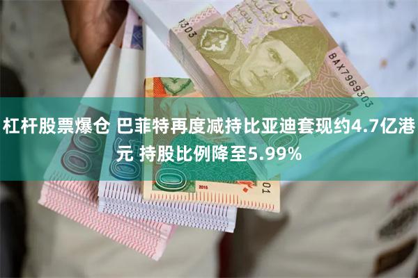 杠杆股票爆仓 巴菲特再度减持比亚迪套现约4.7亿港元 持股比例降至5.99%