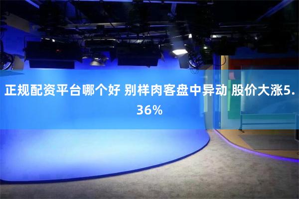 正规配资平台哪个好 别样肉客盘中异动 股价大涨5.36%