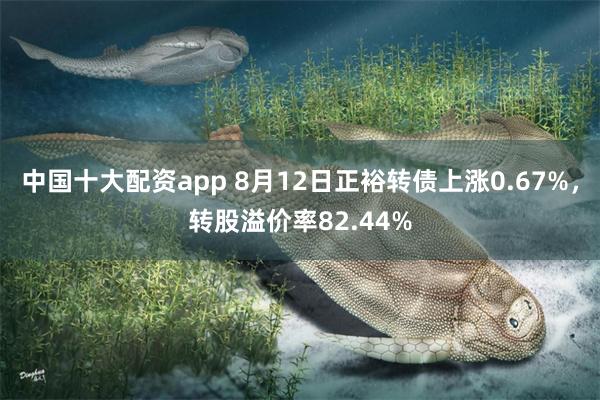 中国十大配资app 8月12日正裕转债上涨0.67%，转股溢价率82.44%