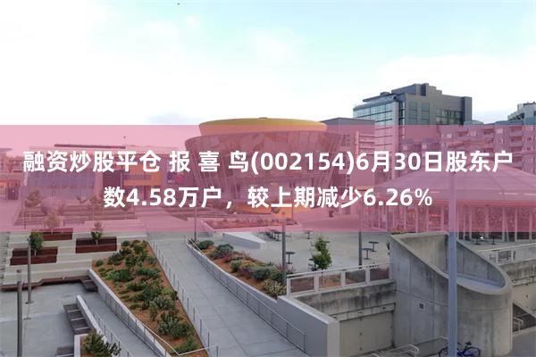 融资炒股平仓 报 喜 鸟(002154)6月30日股东户数4.58万户，较上期减少6.26%